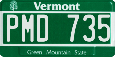 VT license plate PMD735