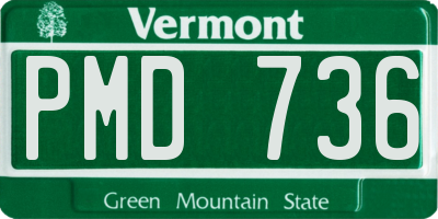 VT license plate PMD736