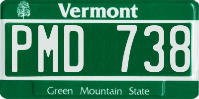 VT license plate PMD738