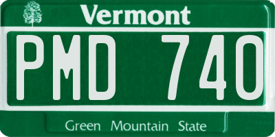 VT license plate PMD740