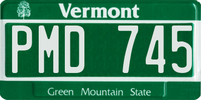 VT license plate PMD745