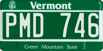 VT license plate PMD746