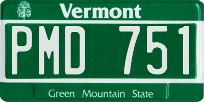 VT license plate PMD751