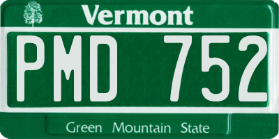 VT license plate PMD752