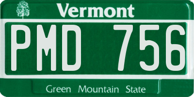 VT license plate PMD756