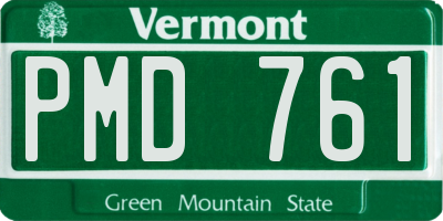 VT license plate PMD761