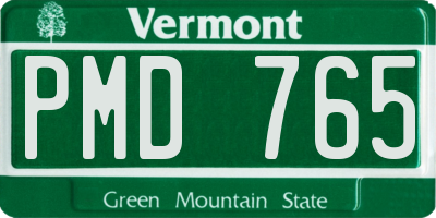 VT license plate PMD765