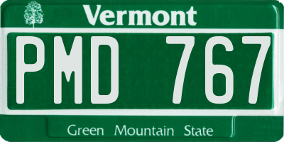 VT license plate PMD767