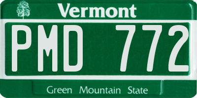 VT license plate PMD772