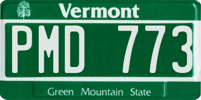 VT license plate PMD773