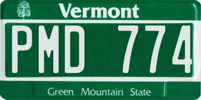 VT license plate PMD774