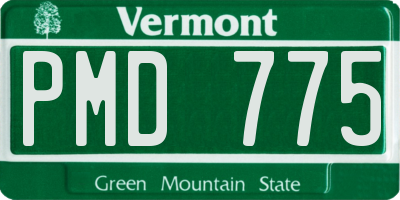 VT license plate PMD775