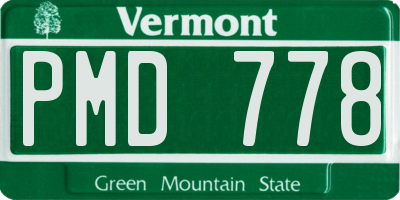 VT license plate PMD778