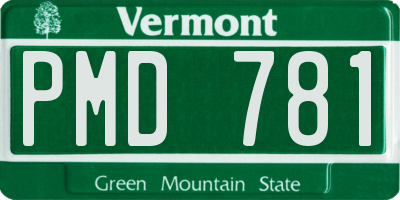 VT license plate PMD781