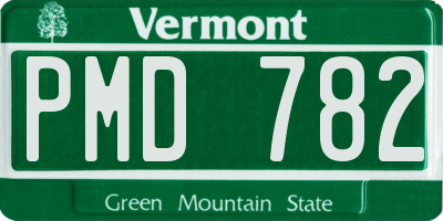 VT license plate PMD782