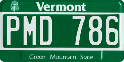 VT license plate PMD786