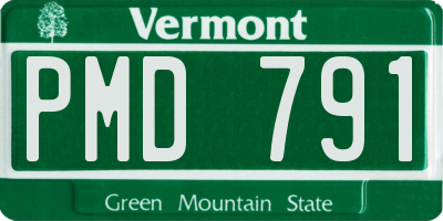 VT license plate PMD791