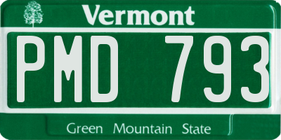 VT license plate PMD793