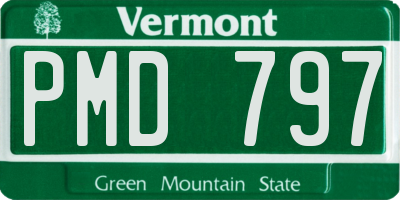 VT license plate PMD797