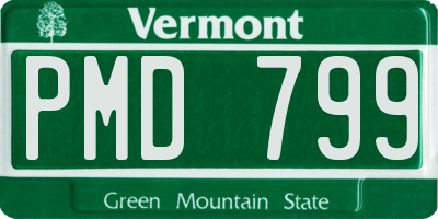 VT license plate PMD799