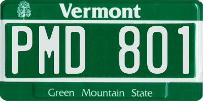 VT license plate PMD801
