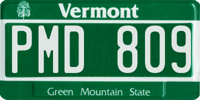 VT license plate PMD809