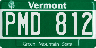 VT license plate PMD812