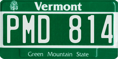 VT license plate PMD814