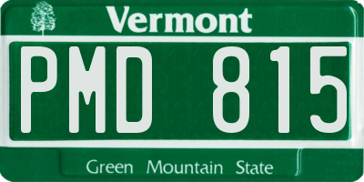 VT license plate PMD815