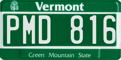 VT license plate PMD816