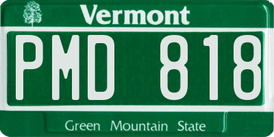 VT license plate PMD818