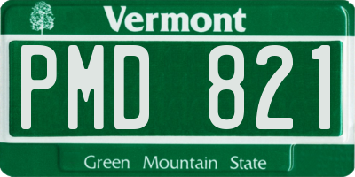 VT license plate PMD821