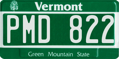 VT license plate PMD822