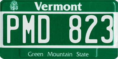 VT license plate PMD823