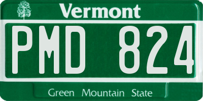 VT license plate PMD824