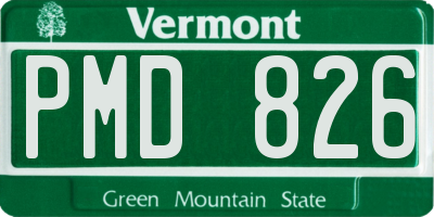 VT license plate PMD826