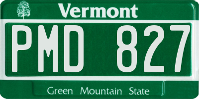 VT license plate PMD827