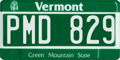 VT license plate PMD829