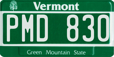 VT license plate PMD830