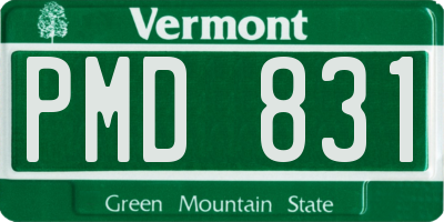 VT license plate PMD831
