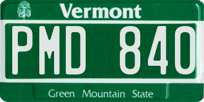 VT license plate PMD840