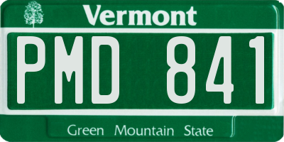 VT license plate PMD841