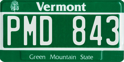 VT license plate PMD843