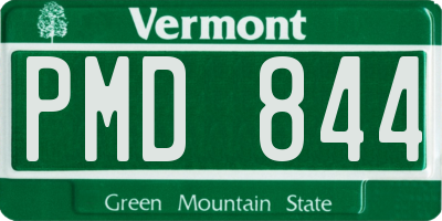 VT license plate PMD844