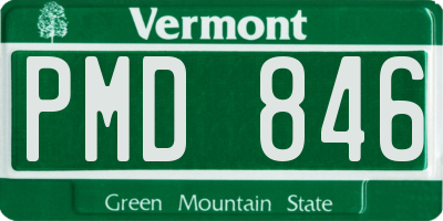 VT license plate PMD846