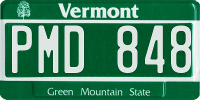 VT license plate PMD848