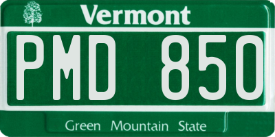 VT license plate PMD850