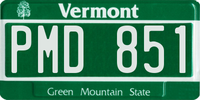 VT license plate PMD851