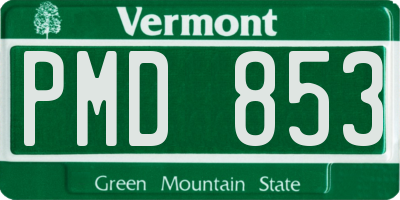 VT license plate PMD853