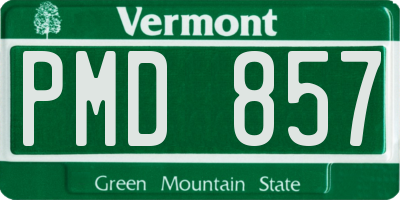 VT license plate PMD857